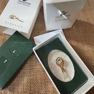 Swarovski  crystal memories baby s rattle holiday gift home accent